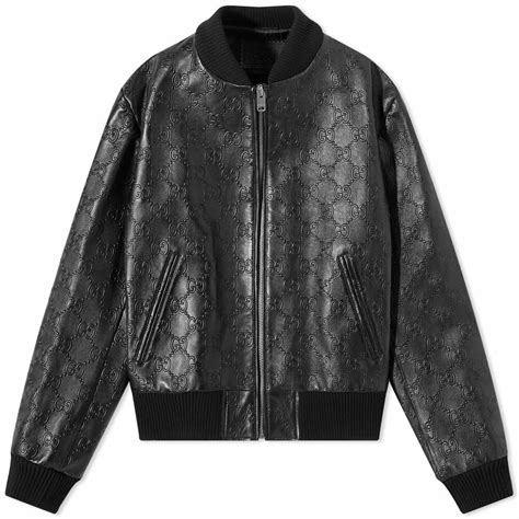 mens vintage gucci print leather coat|Gucci leather jacket price.